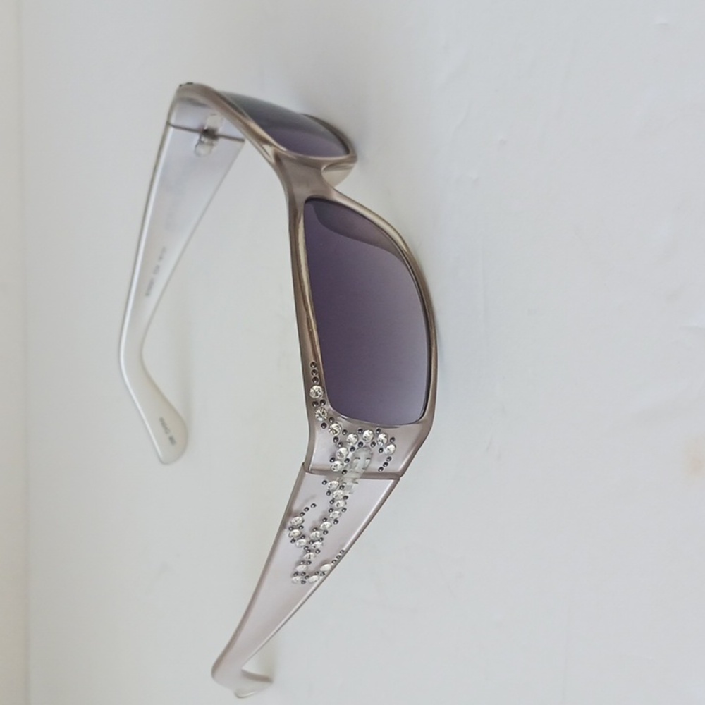 VTG Pair Sunglasses W Rhinestones Plastic Frame Grey
